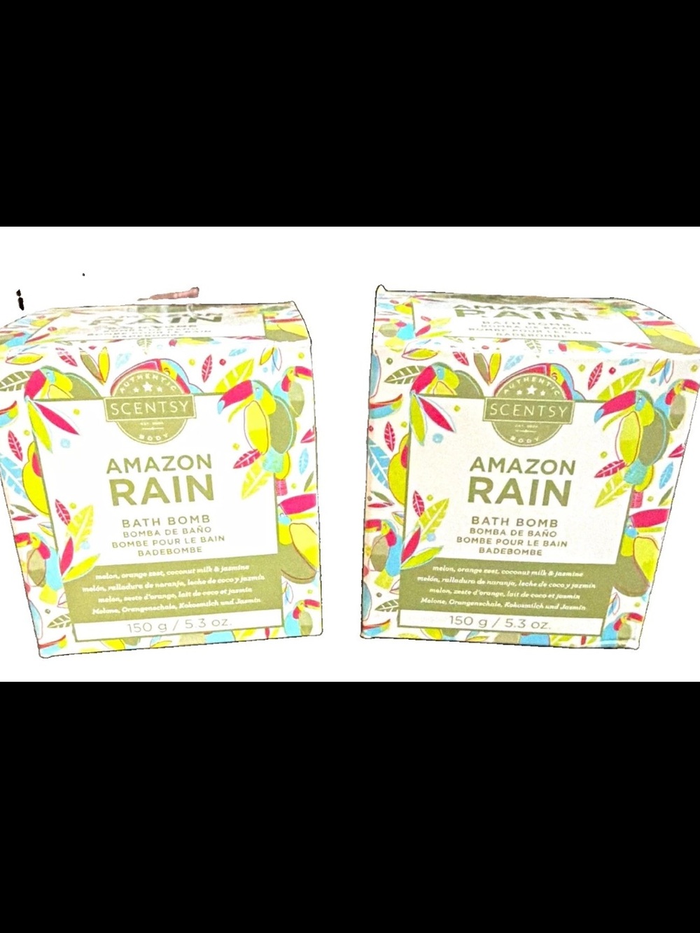 Scentsy Amazon Rain Bath Bombs 5.3 oz Speckled 2 Boxes Open Boxes